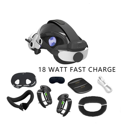 GOMRVR Comfort Battery Halo Head Strap Compatible with Meta Quest 3S Replancement of Elite Strap Enhanced Playtime and Support