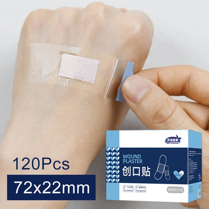 50/120Pcs Waterproof Band-Aid Wound Dressing Medical Transparent Hemostatic Tape for Swimming Bath Wound Care Protect First Aid