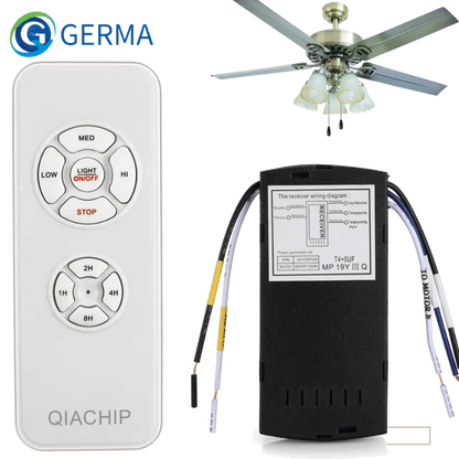 GERMA Universal Ceiling Fan Lamp Remote Control Kit AC 110-240V Timing Control Switch Adjusted Wind Speed Transmitter Receiver