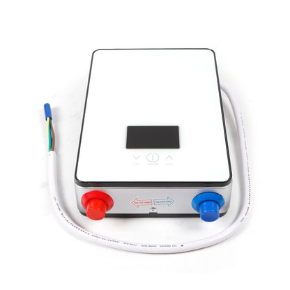 Sweetmile 110V 4500W Electric Water Heater High Precise Thermostat LED Touch Screen with Shower Head Outlet Pipe 30-55℃