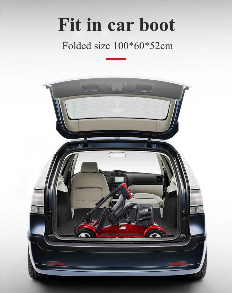 four wheels old age scooter foldable lightweight  electric  wheelchair handicap patients mobility elderly scooter