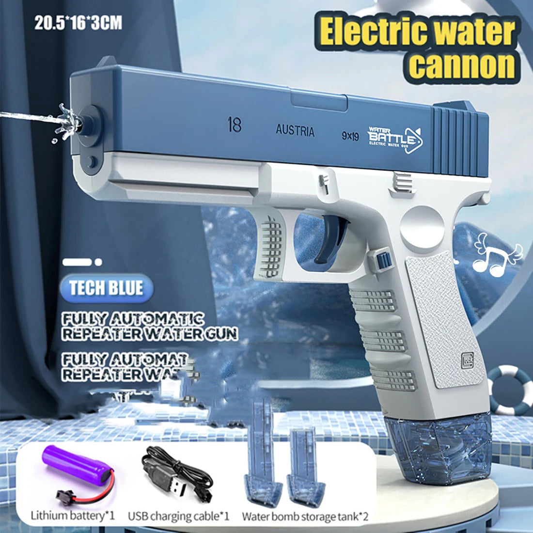 Electric Water Gun Toys Bursts Children's High-pressure Strong Charging Energy Water Automatic Water Spray Children's Toy Guns