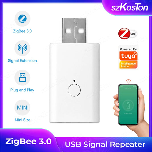 Tuya ZigBee Signal Repeater USB Signal Amplifier Extender Smart Home Automation Devices Works with Zigbee Gateway Hub
