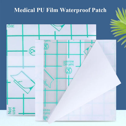 200Pcs Medical Adhesive Waterproof PU Film Transparent Tattoo Film Aftercare Wound Dressing Plaster Tube Catheter Fixation Tape