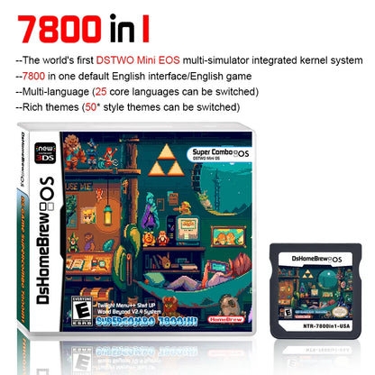 7800 in 1 Compilation DS NDS 3DS 3DS NDSL Game Cartridge Card Video Game Simulation GBA GBC FC MD Arcade GB