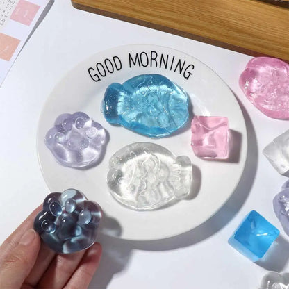Gifts Mini Hand Pinching Cat Paw Fish Fidget Toy Ice Pressure Ball Toy Squeeze Toy Cat Paw Mini Mochi Mini Mochi Ice Block
