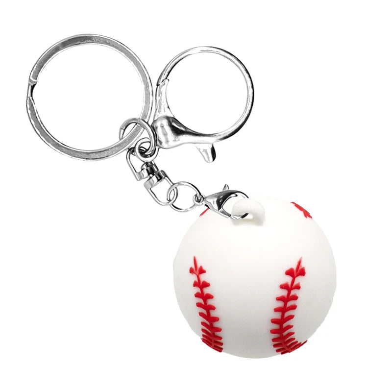 1PCS 3D Basketball Keychain Football Tennis Golf Ball Keyring Fit Car Key Accessories Sports Competition Souvenirs Friends Gift