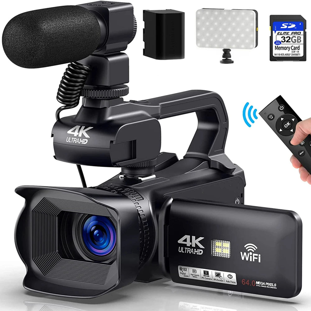 KOMERY YouTube Camcorder 4K Ultra HD camera Camcorders 64MP Streaming Camera 4.0"Touch Screen Digital Video Camera Photography