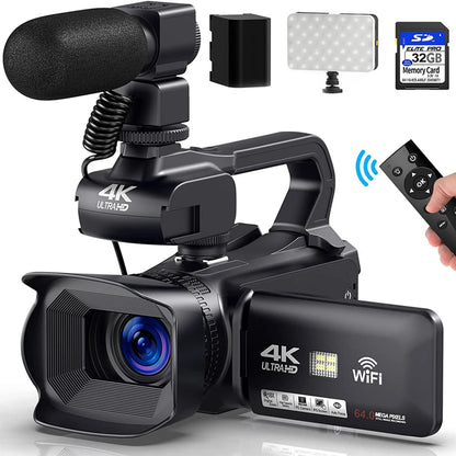 KOMERY YouTube Camcorder 4K Ultra HD camera Camcorders 64MP Streaming Camera 4.0"Touch Screen Digital Video Camera Photography