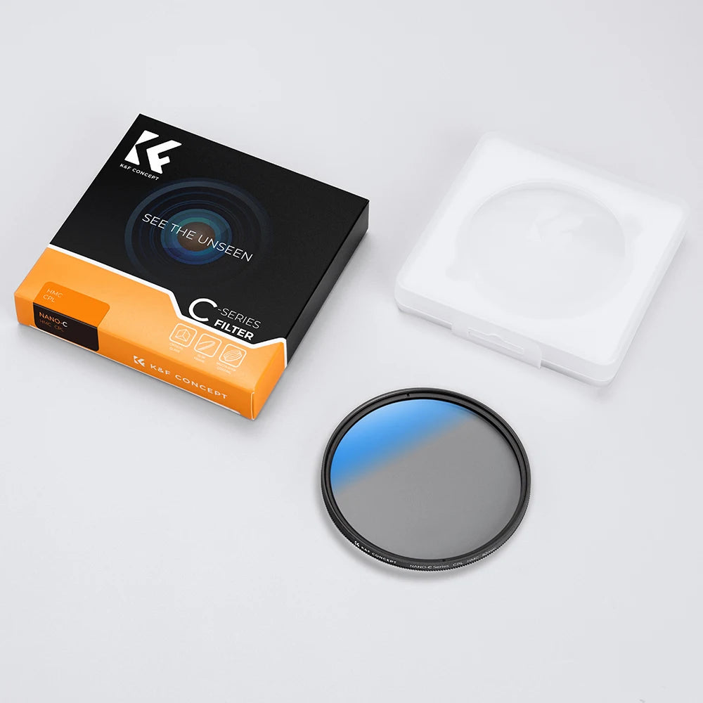 K&F Concept MC CPL Circular Polarizer Filter Ultra Slim Multi Coated 37/43/46/49/52/55/58/62/67/72/77/ 82mm With Cleaning Cloth