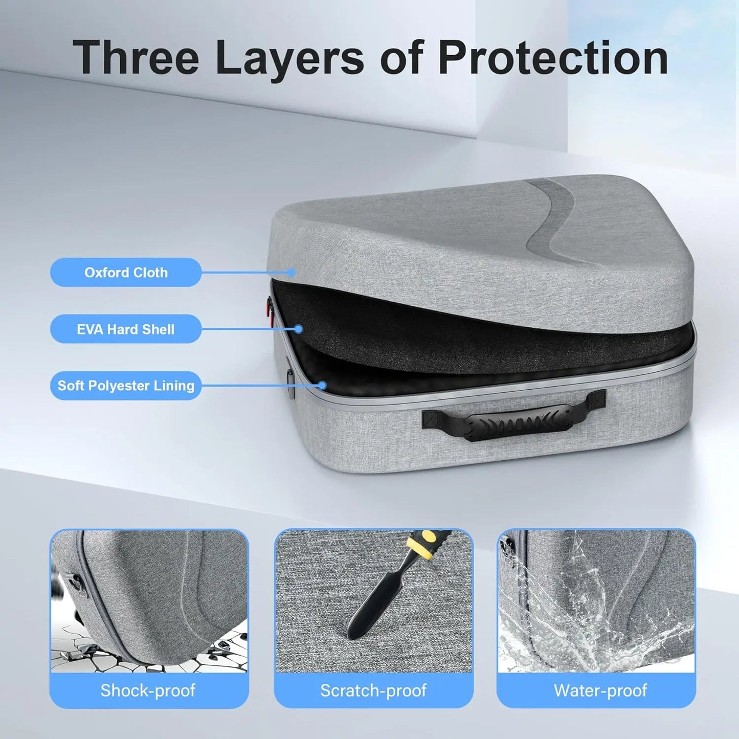 Large Carrying Case for Meta Quest 3S, Upgraded Hard Travel Case Compatible with BOBOVR S3 Pro/Kiwi Design Battery Head Strap