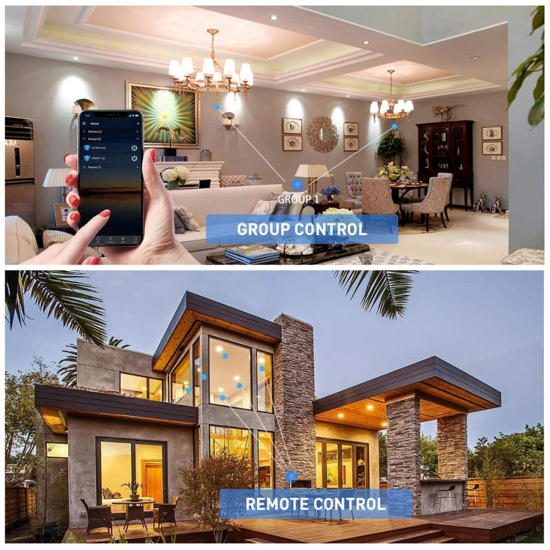 Tuya WiFi E27 B22 Smart Dimmable Bulb RGBCW 100-240V LED Smart Light Smart Life App Control Support Alexa Google Home Alice