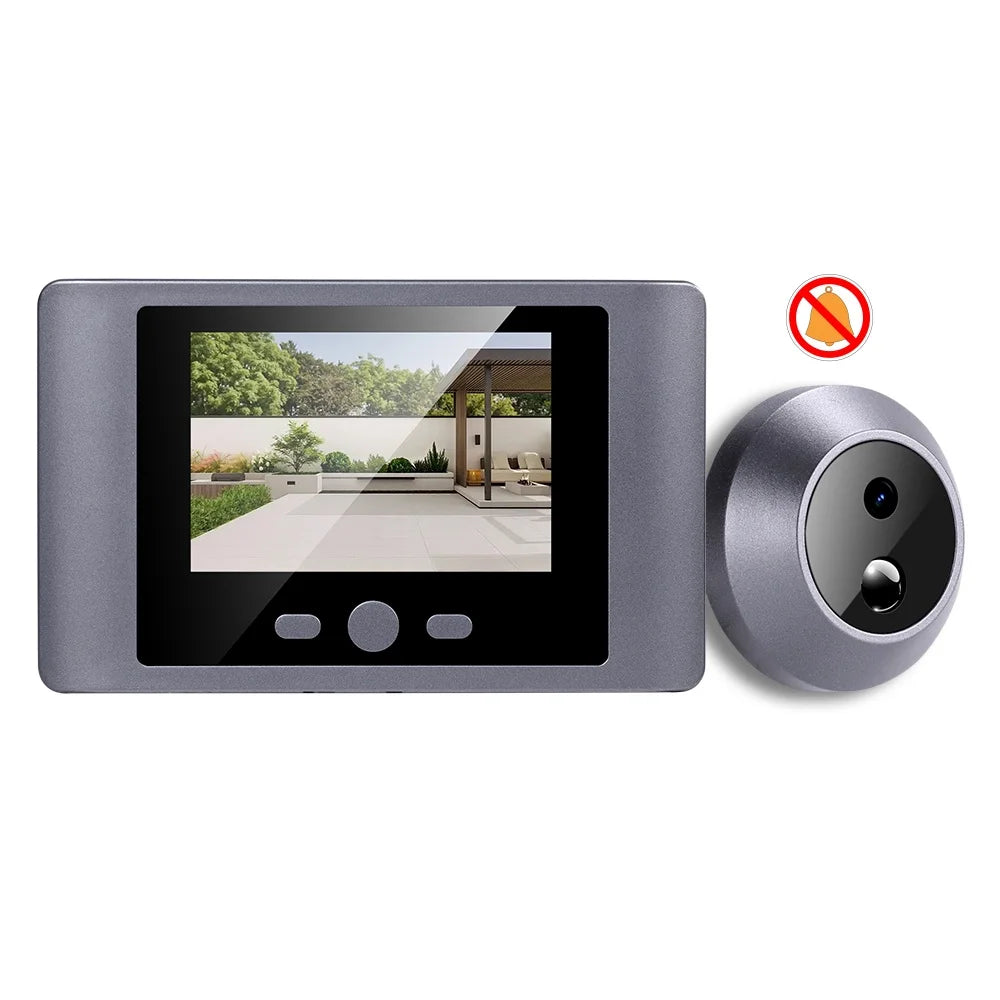 Wireless Home Security Peephole Video Doorbells 480P Digital Door Peepholes with Camera Mic Support Video Record No APP No Wifi