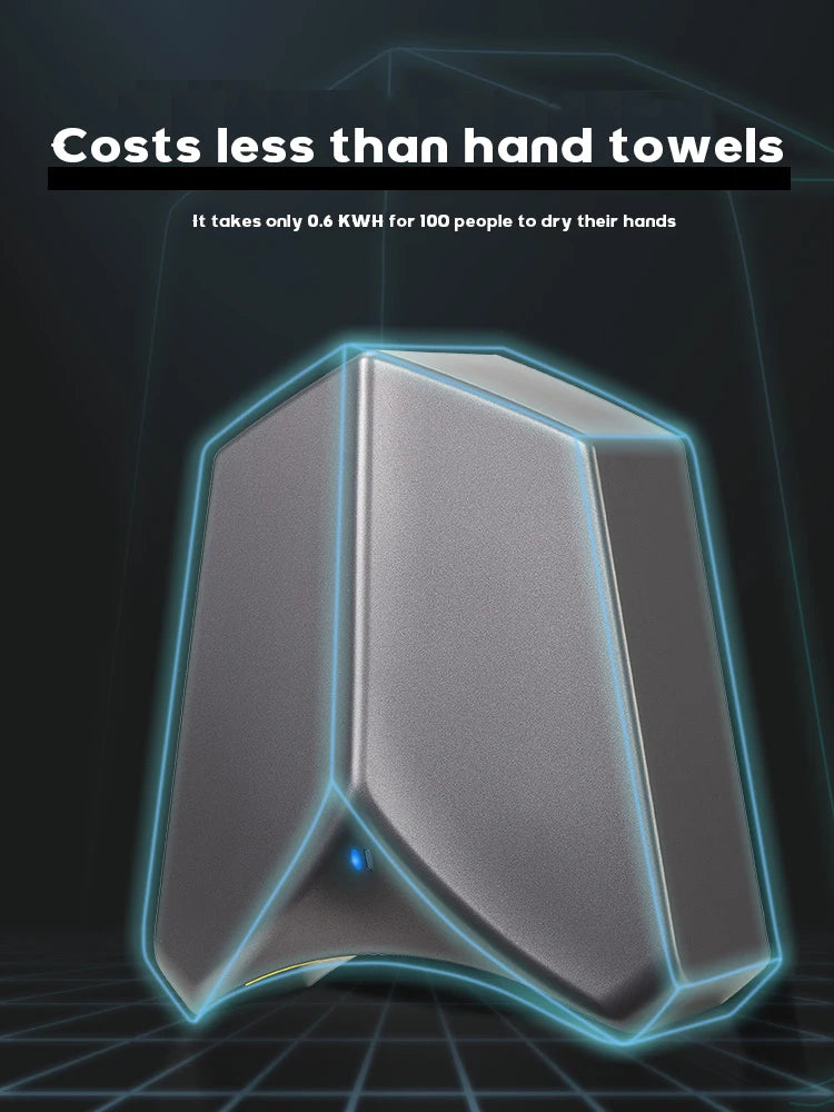 interhasa! Automatic Jet Hand Dryer Induction Hot and Cold Infrared Sensor HEPA Filter High Power Hand Dryer Bathroom Hotel