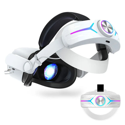 RGB Head Strap Comfort Head Strap Accessories Battery 8000mAh Enhanced Support and Balance Extend 8h Playtime for Meta Quest 2