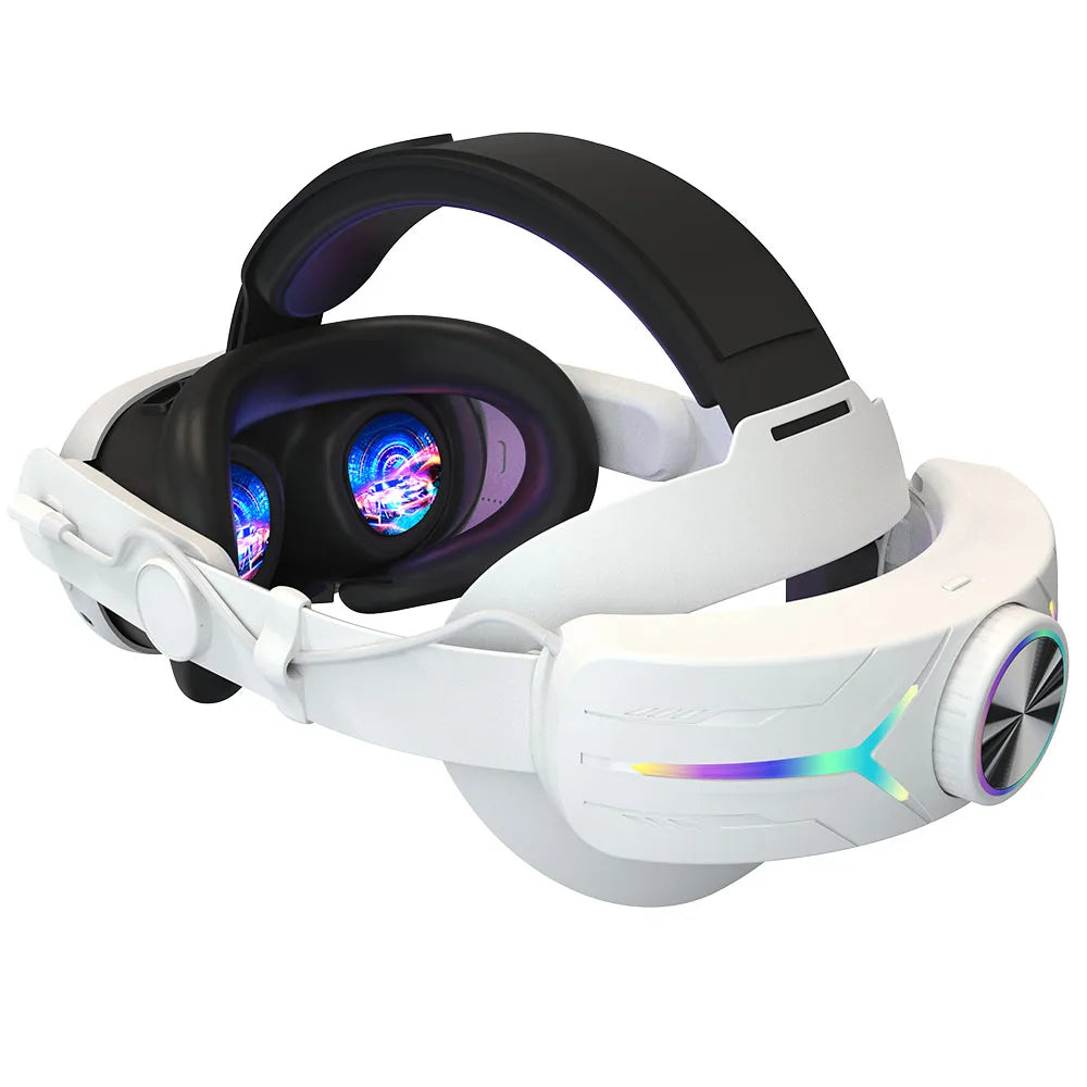 Head Strap Accessories For Meta Oculus Quest 3 Built-in 8000mAh Battery Pack Extended Gaming Time with RGB Light VR Accessories