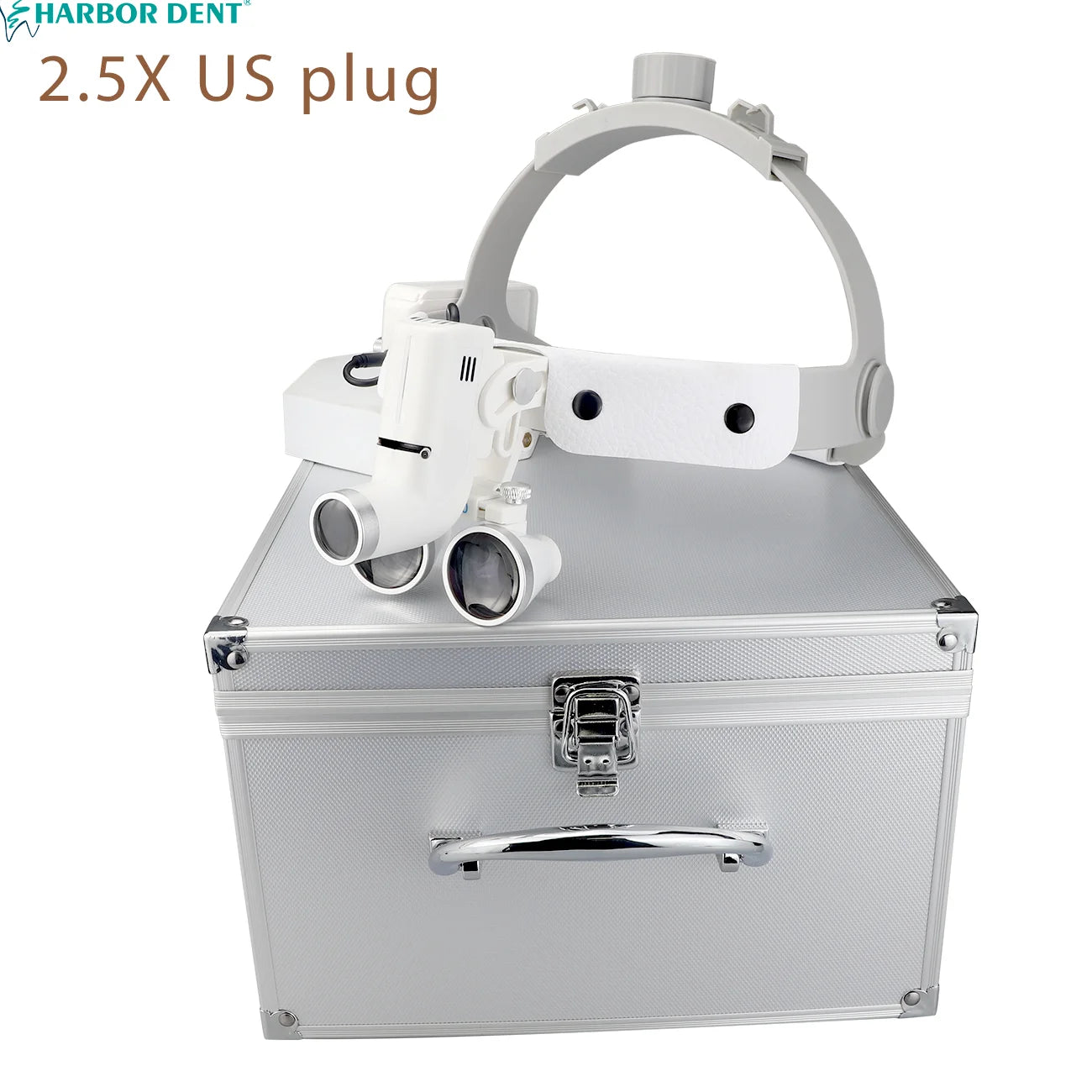 Dental 2.5X 3.5X Loupe With Mental Box 5W Adjustable Spotlight Head Mounted Magnifying Glass Dentistry Headlight