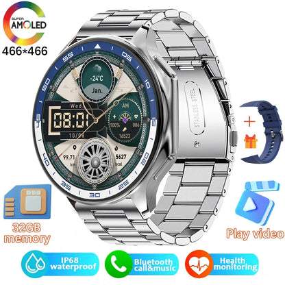 2024 New For OPPO Watch X Smart Watch 4G Memory Music Video Bluetooth Call IP68 Waterproof AMOLED Smartwatch For TWS Earphones ﻿