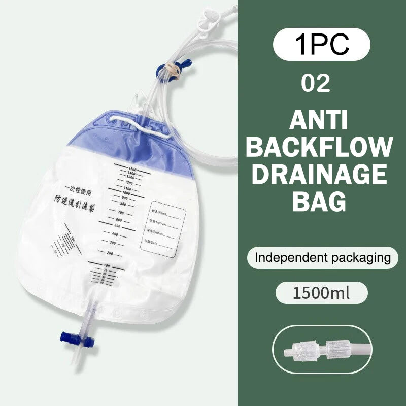 External Disposable Sterile Urine Bag PVC Storage Urinary Drainage Sack Pee Collection Bags With Cross Valve Catheter