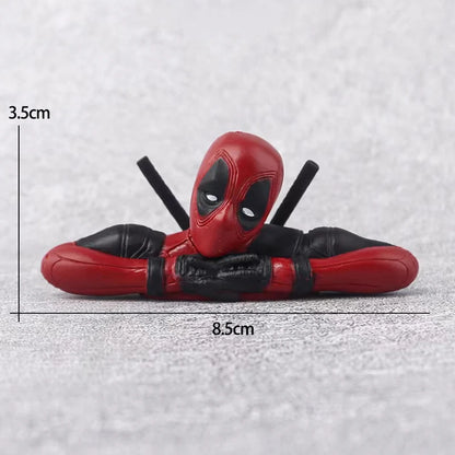 Deadpool Action Figures Desk Car Interior Decoration Pendant Marvel Model Accessories Mini Doll Figurine Kids Cartoon Toys Gift