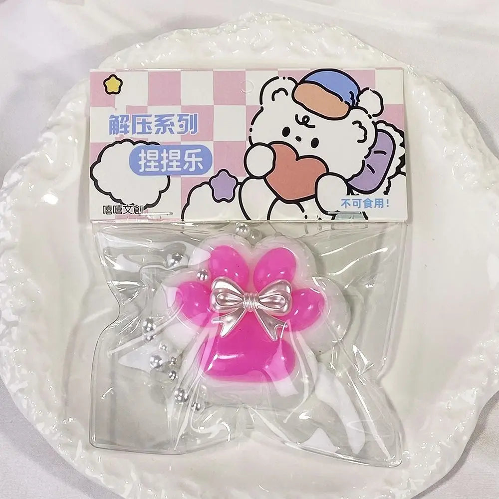 Cartoon Cat Claw Squeeze Pinching Transparent Toy Cute Cat Paw Slow Rebound Decompression Toy Kids Stress Release Vent Toy