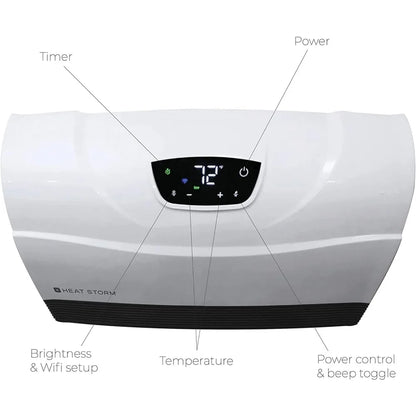 Intelligent Remote Control Hot Air Blower Infrared Heater Low Consumption Electric Heater Wifi Wall Mounted Electric Heating Pad