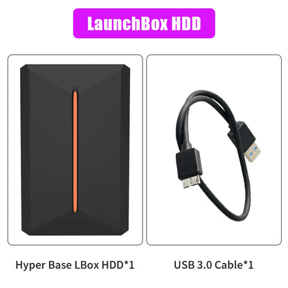 Launchbox 500G Portable Gaming HDD Retro Game Console With 3760+PC/3D Gamesfor PS4/PS3/PS2/WiiU/Wii/N64/DC/PS1 for Win PC/Laptop