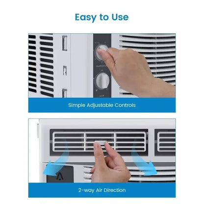 5,000 BTU Small Window Air Conditioner - Cool Up To 150 Sq.ft. with Manual Adjustable Fan and Cooling Modes, for Small Room