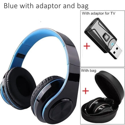 TV Headphones Wireless Helmets Foldable Bluetooth Headset PC Tablet Bluetooth Adapter Waterproof Carry Bag Gaming Music with Mic