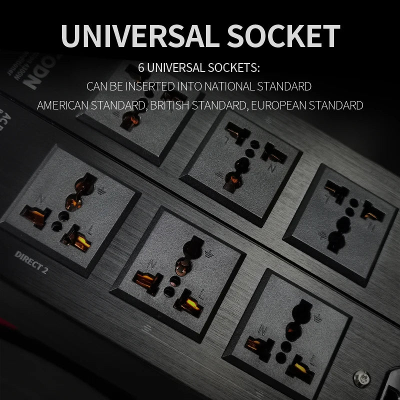 TODN Audio Noise AC Power Filter Power Conditioner Power Purifier Surge Protection with EU Outlets Power Strip