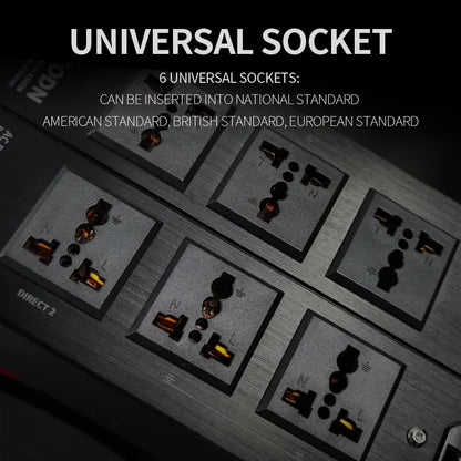 TODN Audio Noise AC Power Filter Power Conditioner Power Purifier Surge Protection with EU Outlets Power Strip