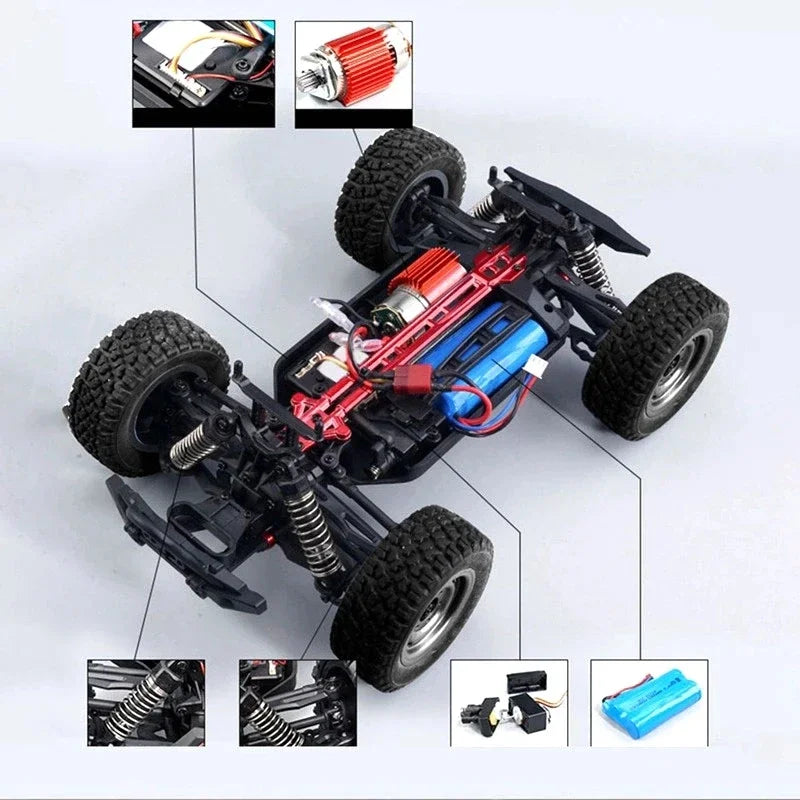 16103 50km/h 1/16 Fast Rc Cars Off Road 4WD with LED Headlights,2.4G Waterproof Remote Control Monster Truck for Adults and Kids