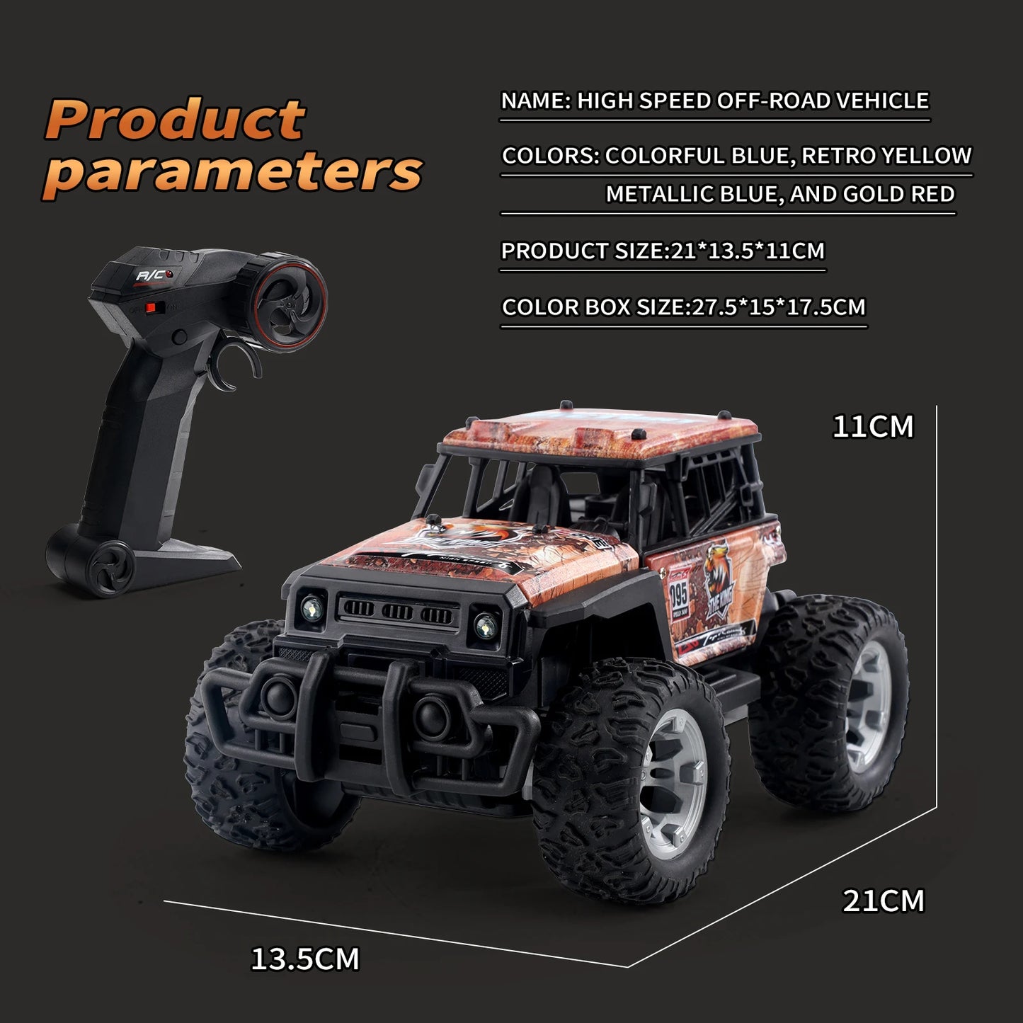 JJRC Q181 30KM/H 1:20 RC Car With LED Lights 2.4Ghz Double Motors RC Monster Truck All Terrain Off Road High Speed RC Racing Car