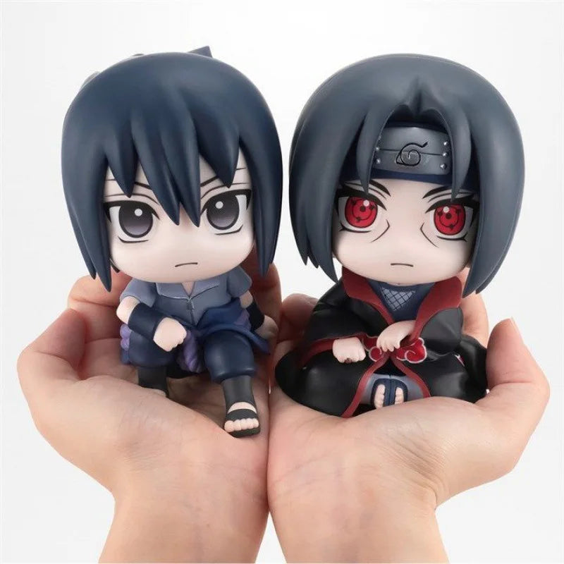 9 CM Anime Naruto Characters Uzumaki Naruto Kakashi Uchiha Sasuke Itachi Cute Toys Q Version Figurals Car Decoration Model Gift