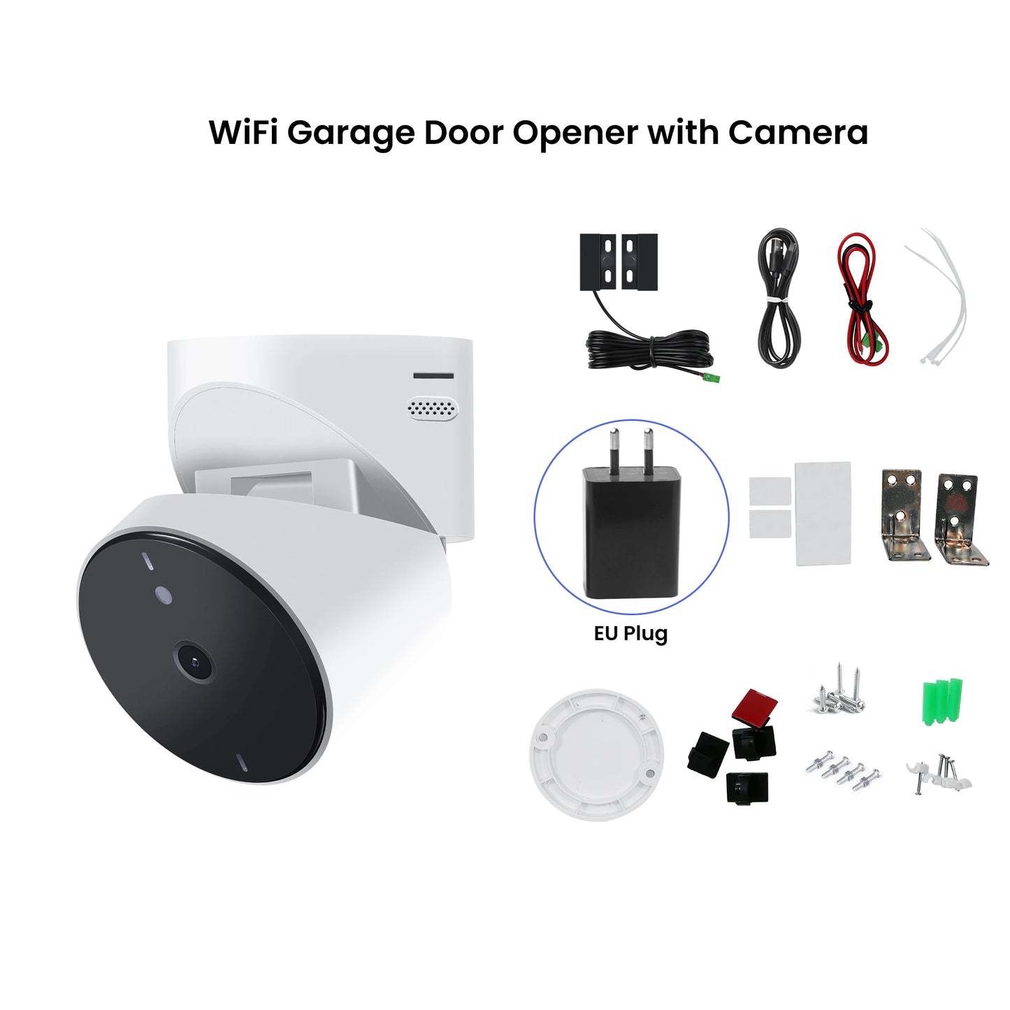 GIRIER WiFi Garage Door Opener with Security Camera 1080P Smart Garage Camera Supports 2-way Talk Night Vision Motion Detection