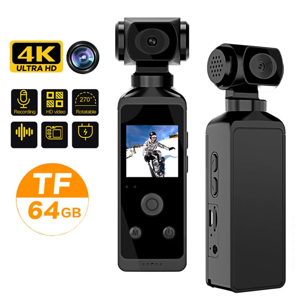 1080P 4K WiFi HD Mini Camera 270 Rotatable Camcorders Outdoor Sports DV With Waterproof Case Video Recorder Camcorder Recording