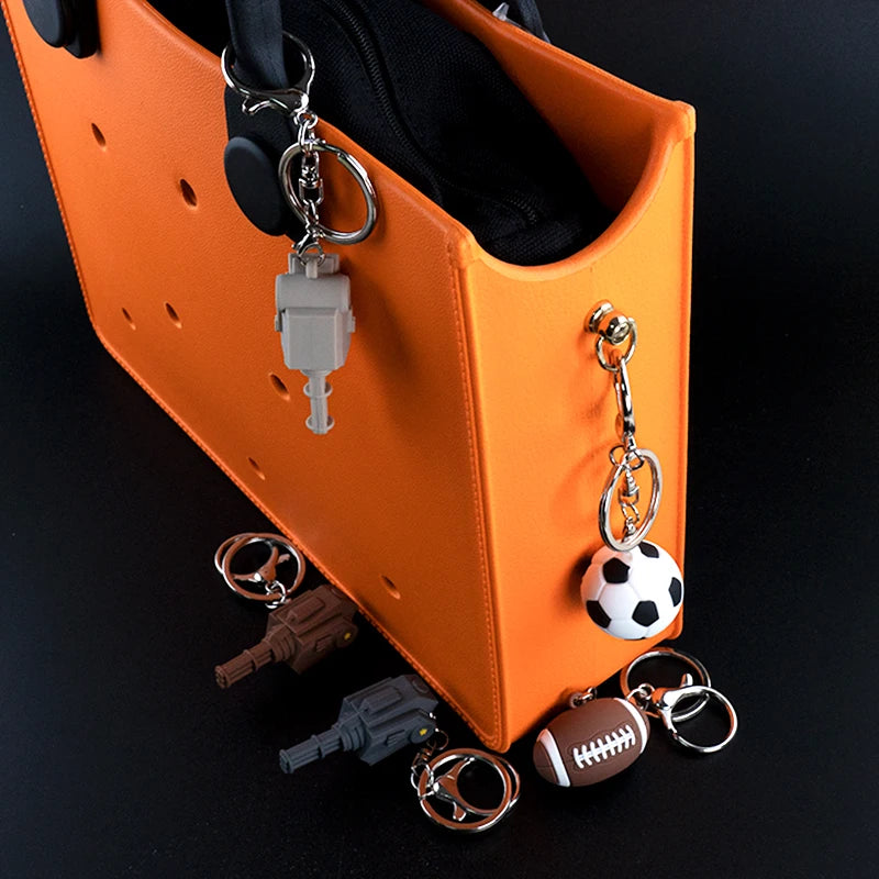 1PCS 3D Basketball Keychain Football Tennis Golf Ball Keyring Fit Car Key Accessories Sports Competition Souvenirs Friends Gift