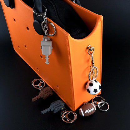 1PCS 3D Basketball Keychain Football Tennis Golf Ball Keyring Fit Car Key Accessories Sports Competition Souvenirs Friends Gift