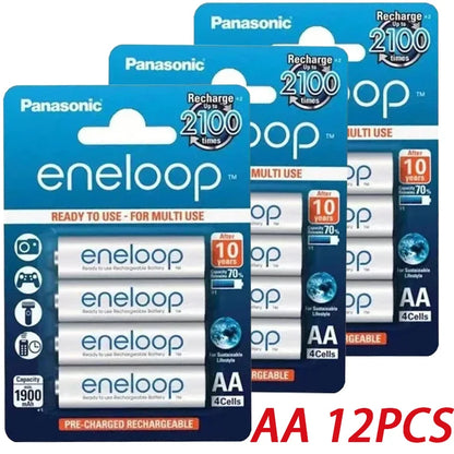 100% Panasonic Eneloop 100% original AA rechargeable battery 1.2v 1900mAh pre-charged nimh suitable for flashlight camera toys