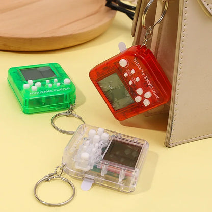 Mini Pocket Classic Game Machine Tiny Game Console Keychain Children Handheld Retro Game Players with Keyring Video Games