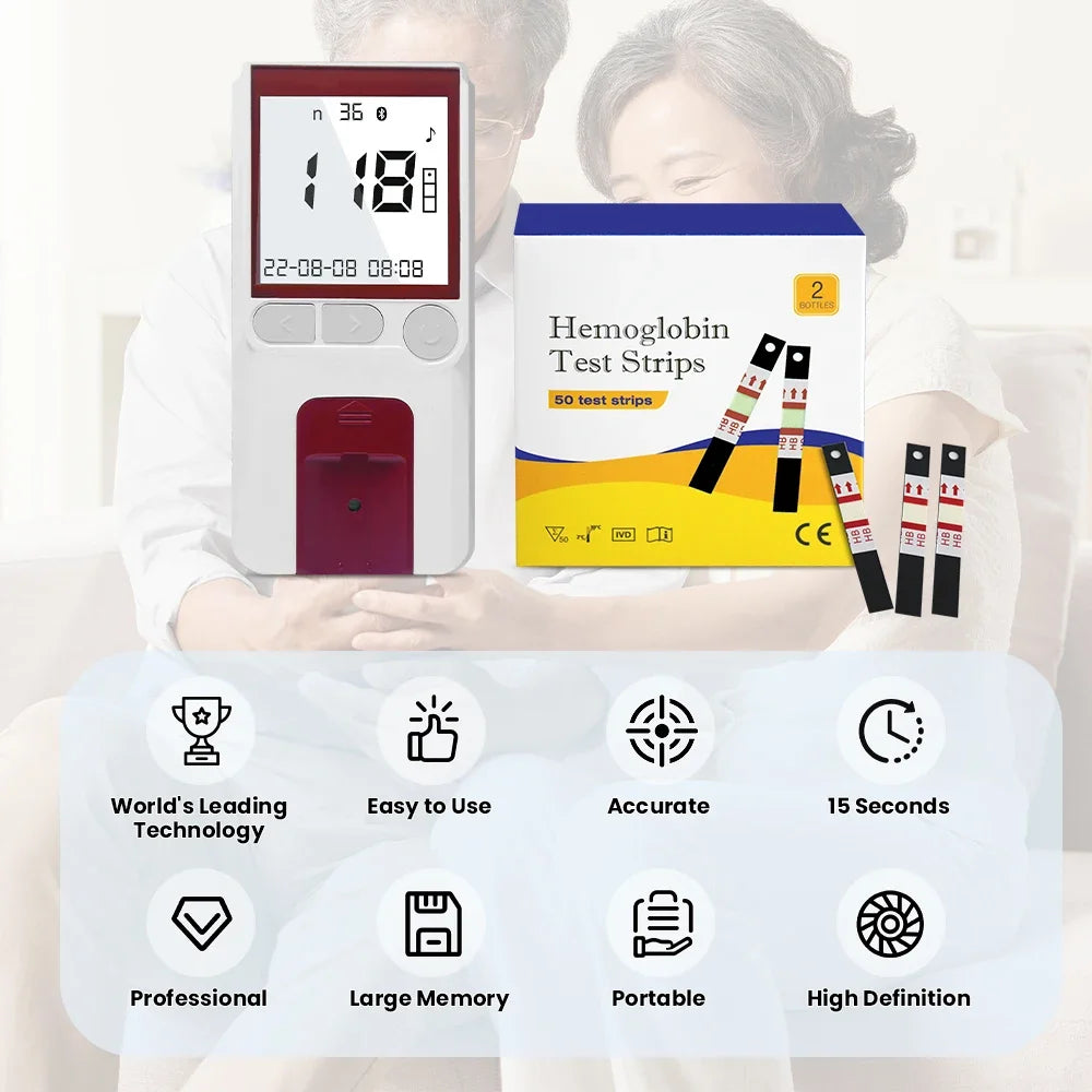 Hemoglobin Test Meter Anemia For Detection Hb And Hct Hemoglobin Analyzer Monitor ( Test strips Accessorios optinal)