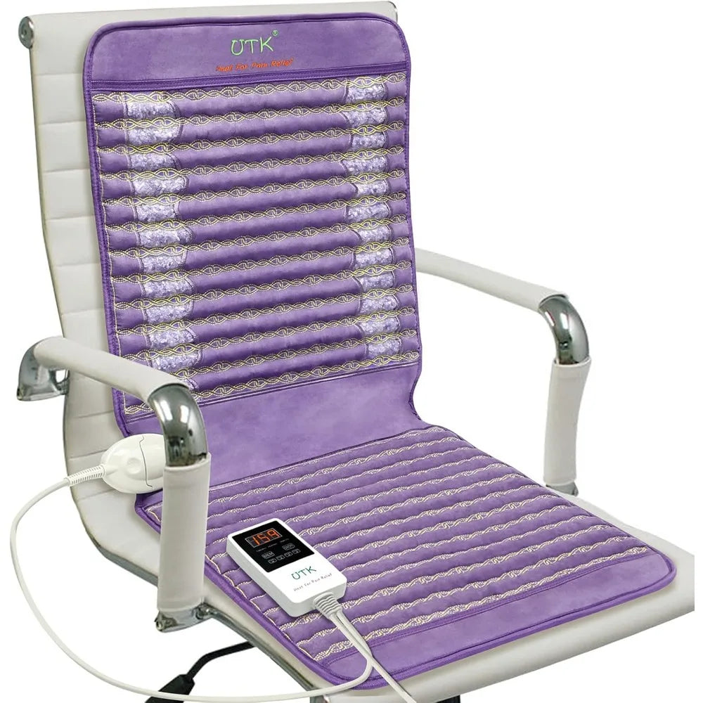 Infrared Heating Pad, Amethyst Heating Pad,Heat Chair Pad, Far Infrared Heating Pad for Lower Back, Upper Back,Memory Function