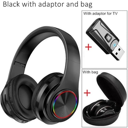 TV Headphones Wireless Helmets Foldable Bluetooth Headset PC Tablet Bluetooth Adapter Waterproof Carry Bag Gaming Music with Mic
