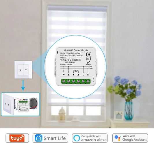 Tuya WiFi Smart Curtain Switch Module For Blinds Roller Shutter Electric Motor Smart Life Control Works With Alexa Google Home