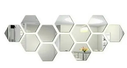 12Pcs 3D Mirror Wall Stickers Art Hexagonal Honeycomb acrylic Poster Wallpaper Living Room Bedroom Home Decoration Accessories