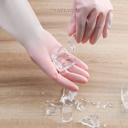 Fairy Pink Gradient Waterproof Latex Gloves for Women Thin Laundry Housework Cleaning Gloves Kitchen Durable Dishwashing Gloves