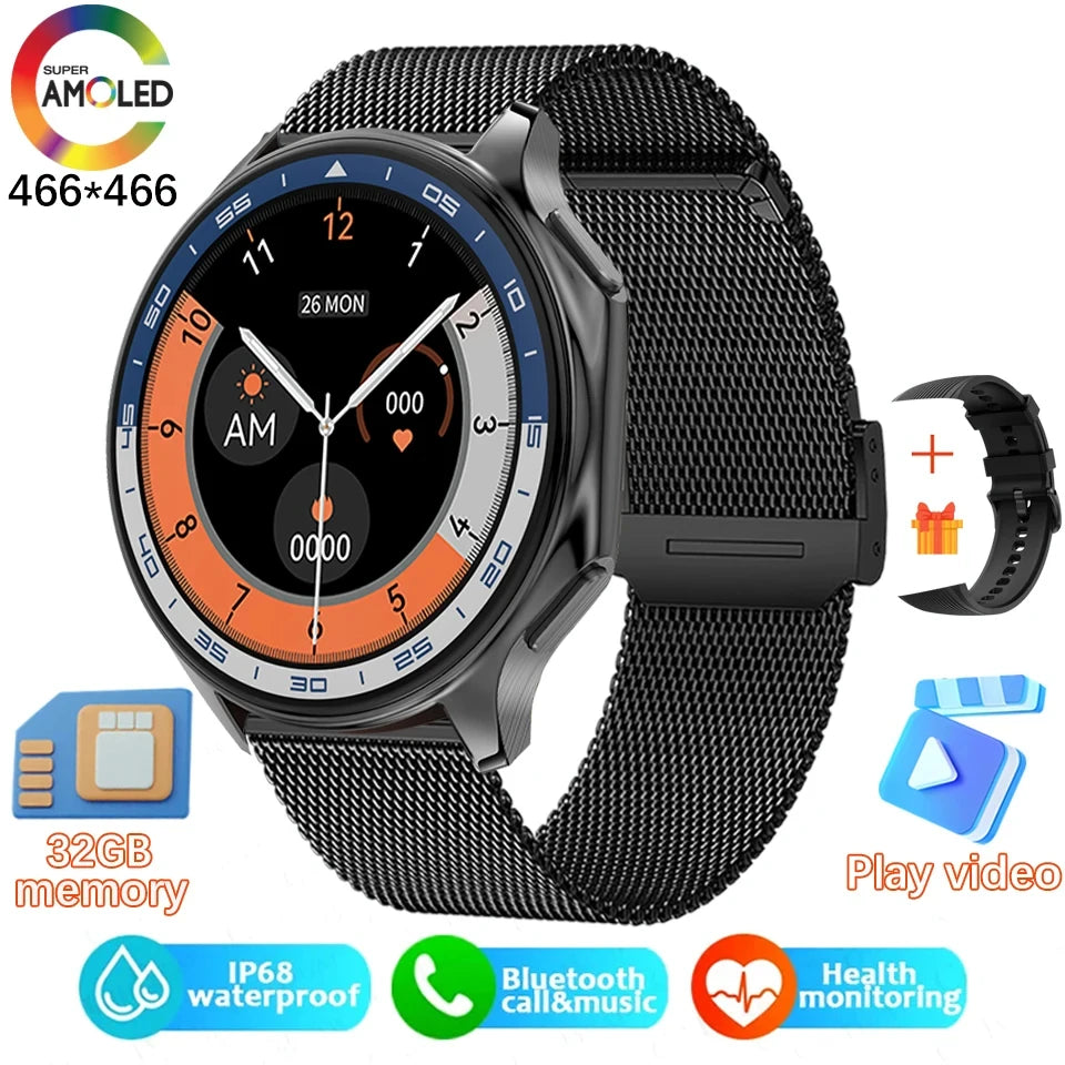 2024 New For OPPO Watch X Smart Watch 4G Memory Music Video Bluetooth Call IP68 Waterproof AMOLED Smartwatch For TWS Earphones ﻿