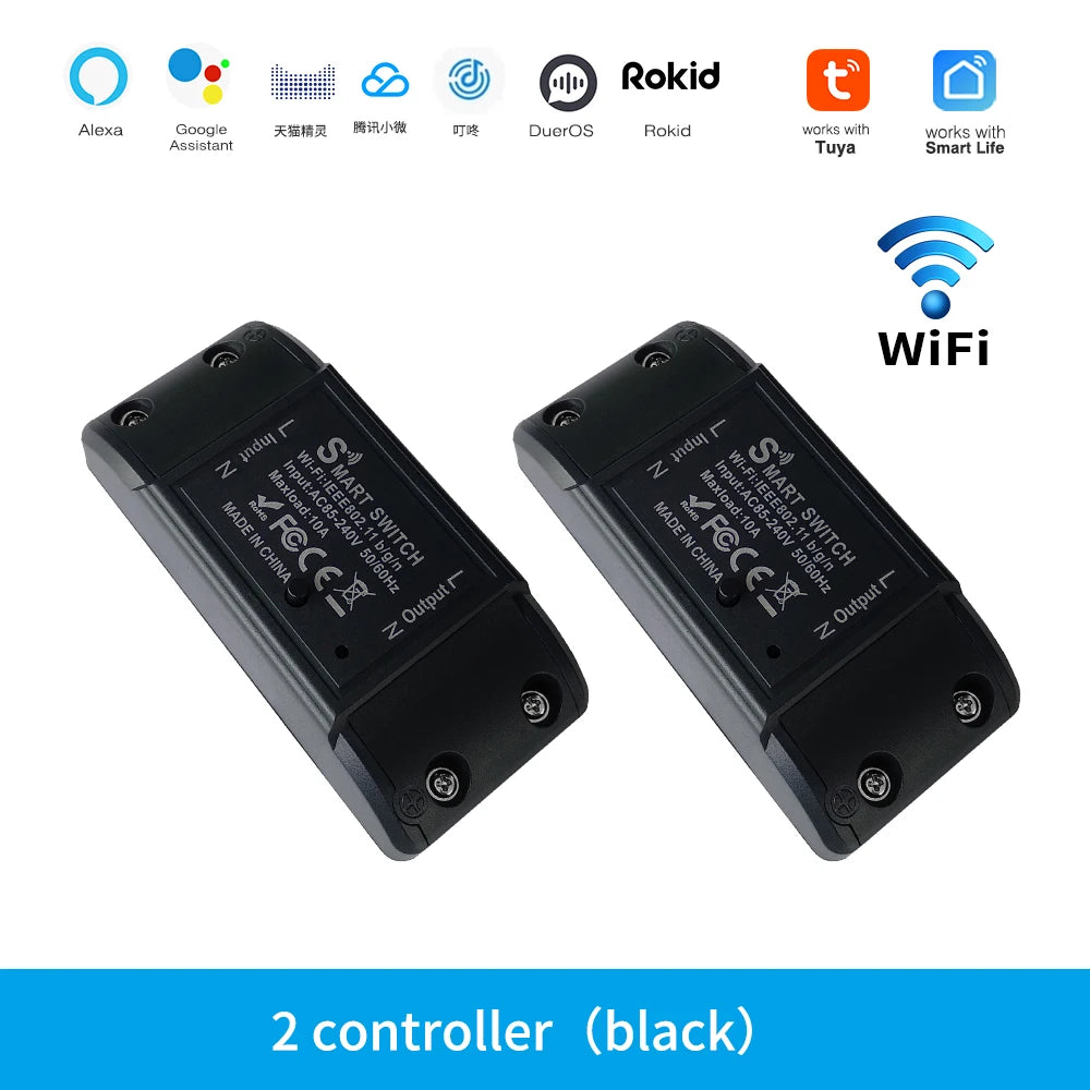 Tuya WiFi Smart Switch APP Wireless Controller Universal Breaker Timer Smart Life Work with LED Light Switch Alexa Accessories