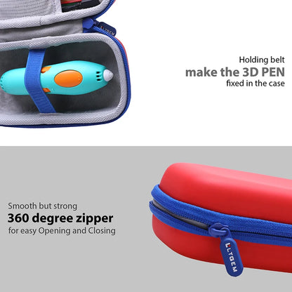 LTGEM EVA Hard Case for 3Doodler Start+ Essentials 2021 3D Pen Set and Accessories Travel Carrying Storage Bag