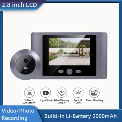 Wireless Home Security Peephole Video Doorbells 480P Digital Door Peepholes with Camera Mic Support Video Record No APP No Wifi